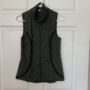 Under Armour Women’s XS Fitted Full Zip Athletic Vest Black Gray Heather